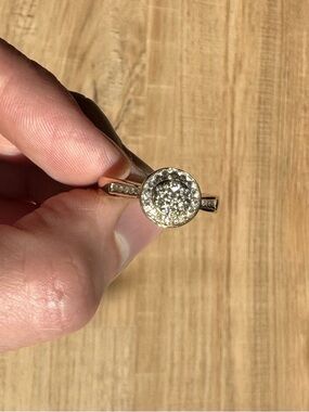 Vera Wang Gold Pavé Crystal Halo Ring
